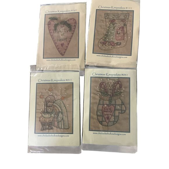 Chickadee Hollow designs Christmas Keepsakes patterns set of 4 - Picture 1 of 5